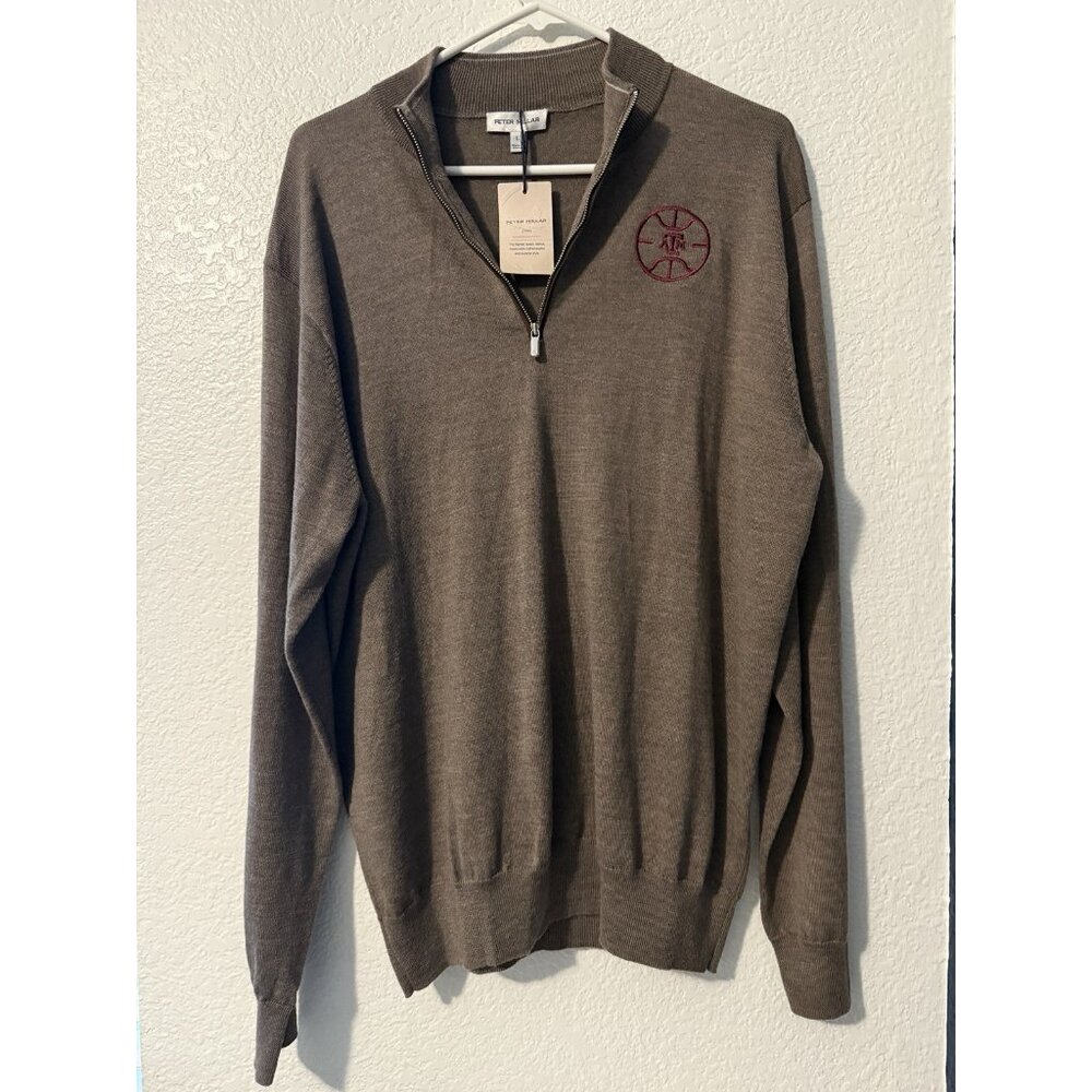 Peter Millar TEXAS A&M Aggies Merino Wool Sweater Large Basketball NWT